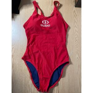 B22-1 Women’s lifeguard 1pc Swimsuit Red size 36/Medium Halloween 🎃 Costume